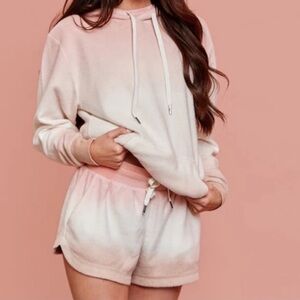 Feat x Madison Prewett Blanket Blend Fleece Ombré Tye Die Women's Shorts Size S